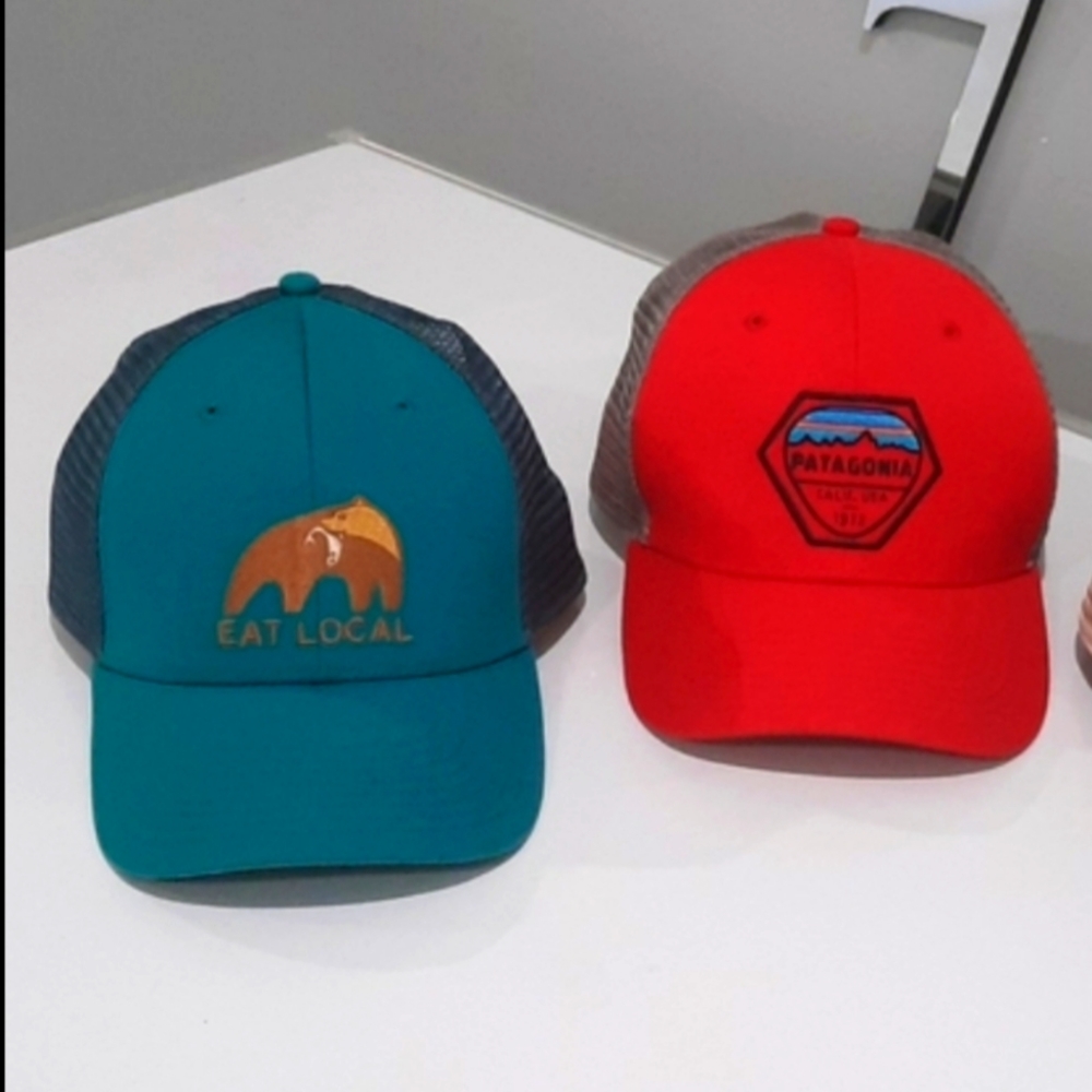 Three patagonia hats
